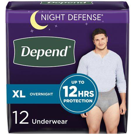 Depend Night Defense Adult Incontinence Underwear For Men, Overnight