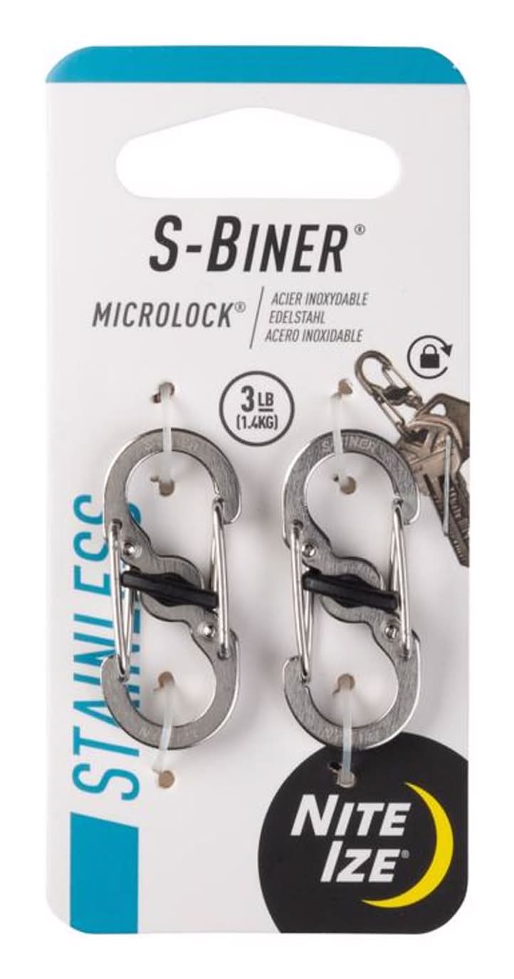 Nite Ize Microlock Stainless Steel Silver Locking S-Biner