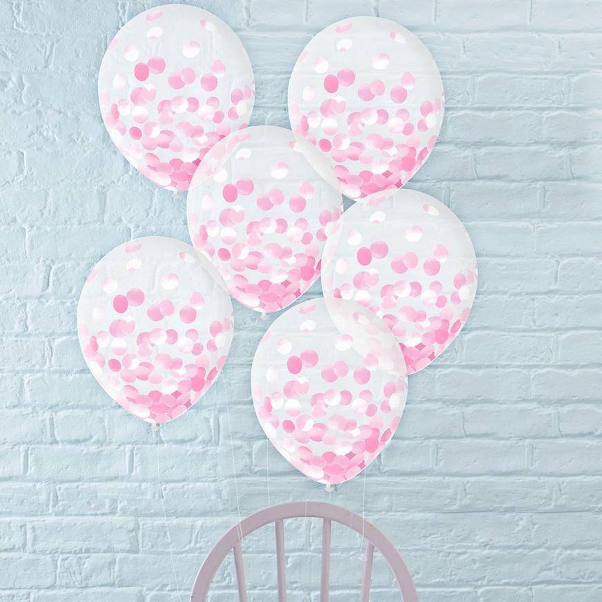 Party City Metallic Confetti Balloons (12"/pink)