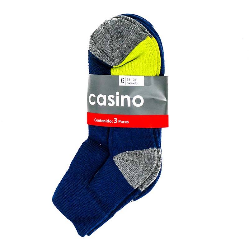 Casino pack 3 pares de calcetas (color: diseño talla: 6)