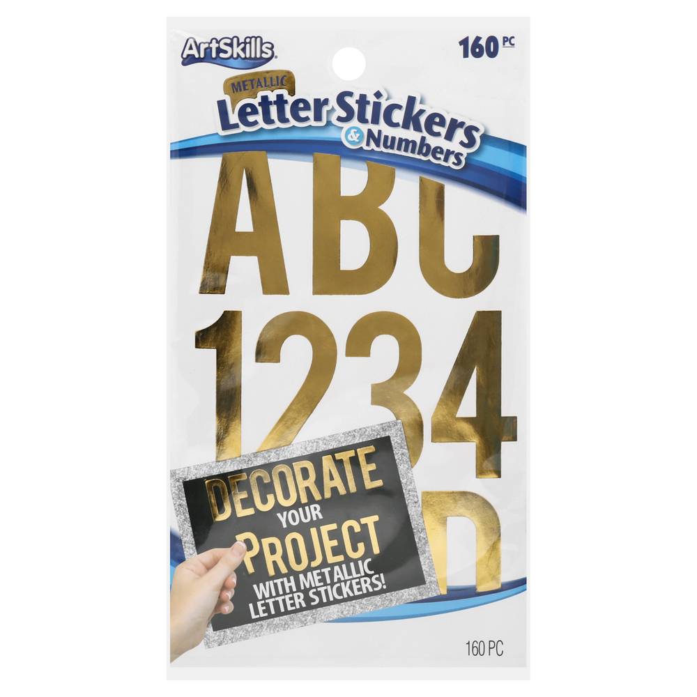 Artskills Metallic Letter Stickers & Numbers (2.1 oz)