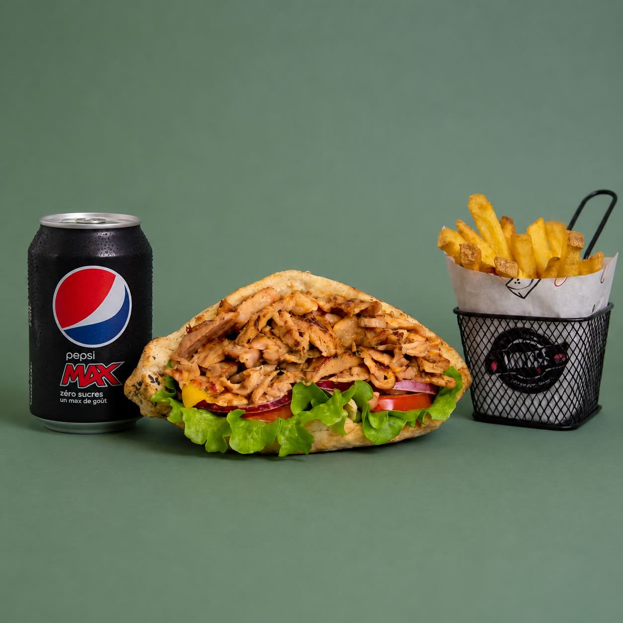 Menu Kebab Traditionnel Maison 🥙 (Frites & Boisson)