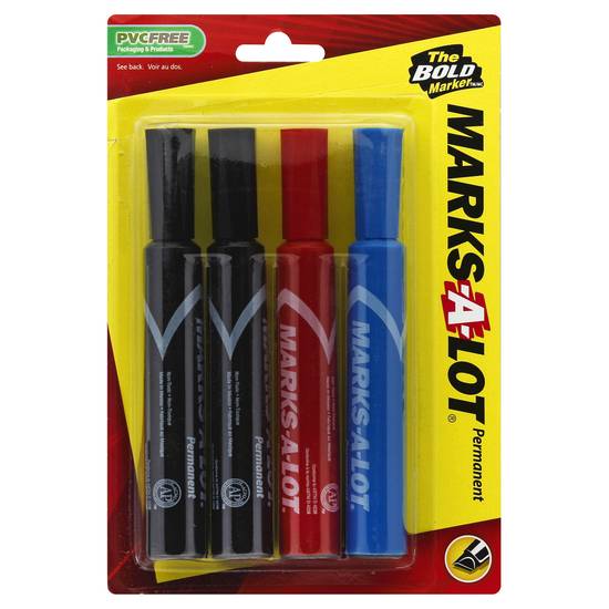 Marks-A-Lot Assorted Colors Permanent Markers (4 ct)
