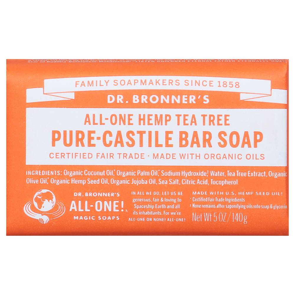 Dr. Bronner's All-One Hemp Pure-Castile Bar Soap (tea tree)