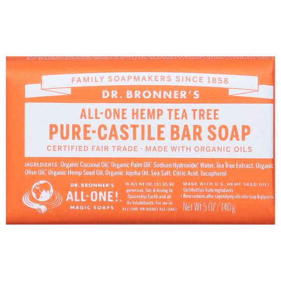Dr. Bronner's All-One Hemp Tea Tree Pure-Castile Bar Soap