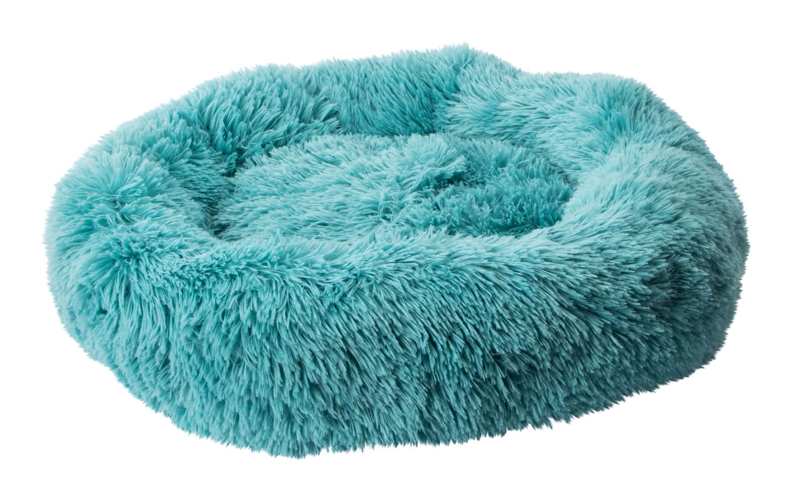 Fluffy Round Pet Bed Light Blue