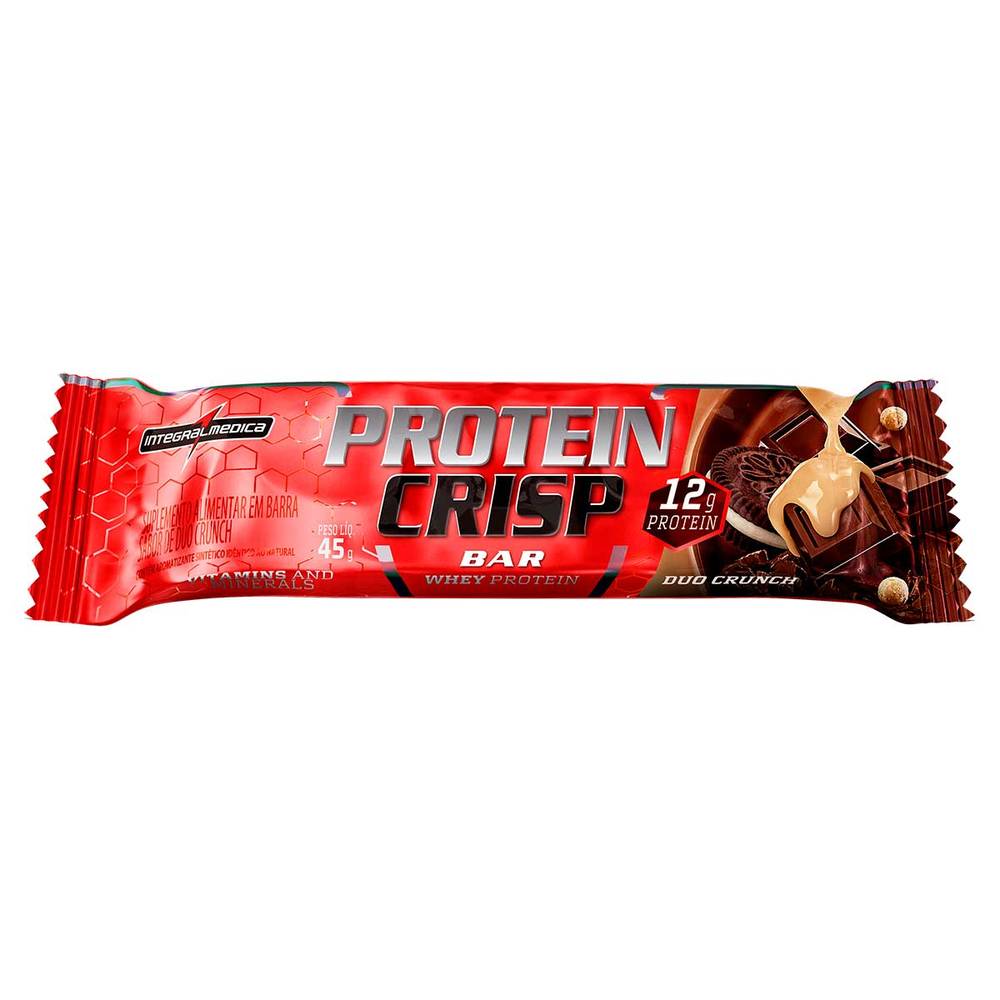 Integralmedica barra de proteína protein crisp whey sabor duo crunch (45 g)