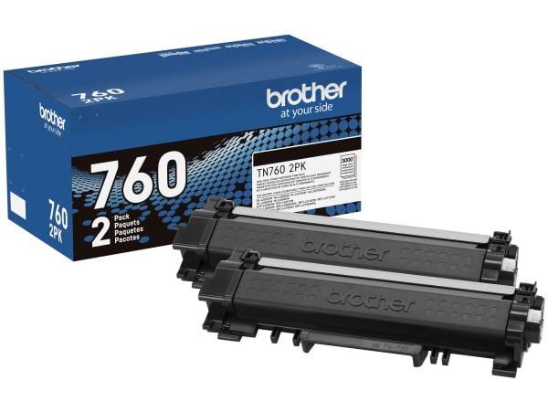 Brother Tn 760 High Yield Toner Cartridge, Black (2 ct)