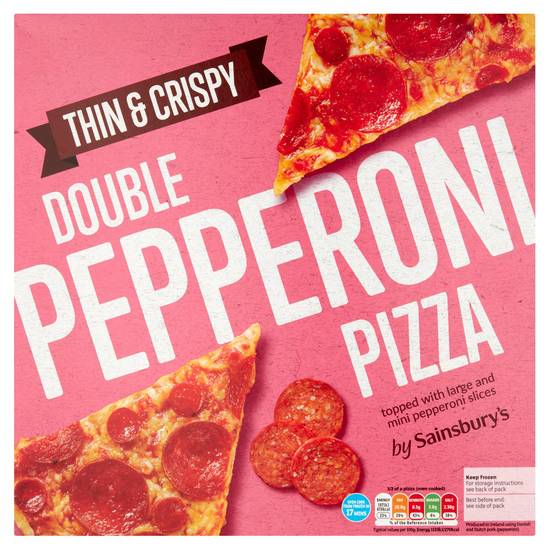 Sainsbury's Double Pepperoni Thin Pizza 339g