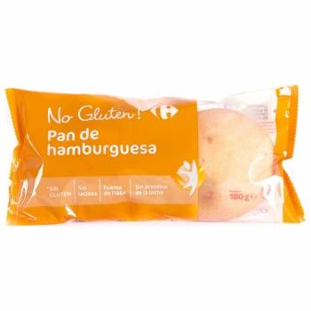 Pan hamburguesa Carrefour No Gluten sin gluten y sin lactosa 180 g.