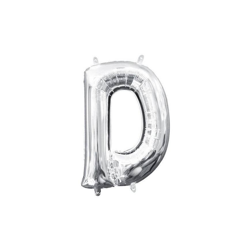Uninflated 13in Air-Filled Silver Letter Balloon (D)
