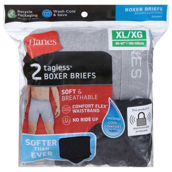 Hanes Tagless Soft & Breathable Xl Boxer Briefs (2 ct)