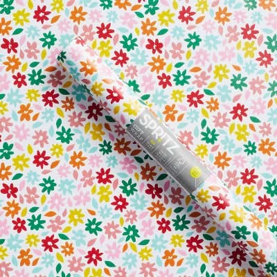 Spritz Colorful Flowers Gift Wrapping Paper