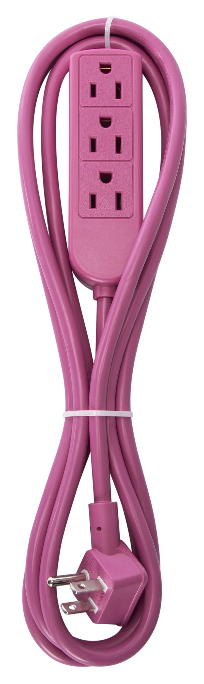 8ft Power Strip With 3 Outlets Dark Purple