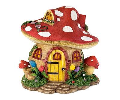 Red Mushroom Fairy Village House Figure