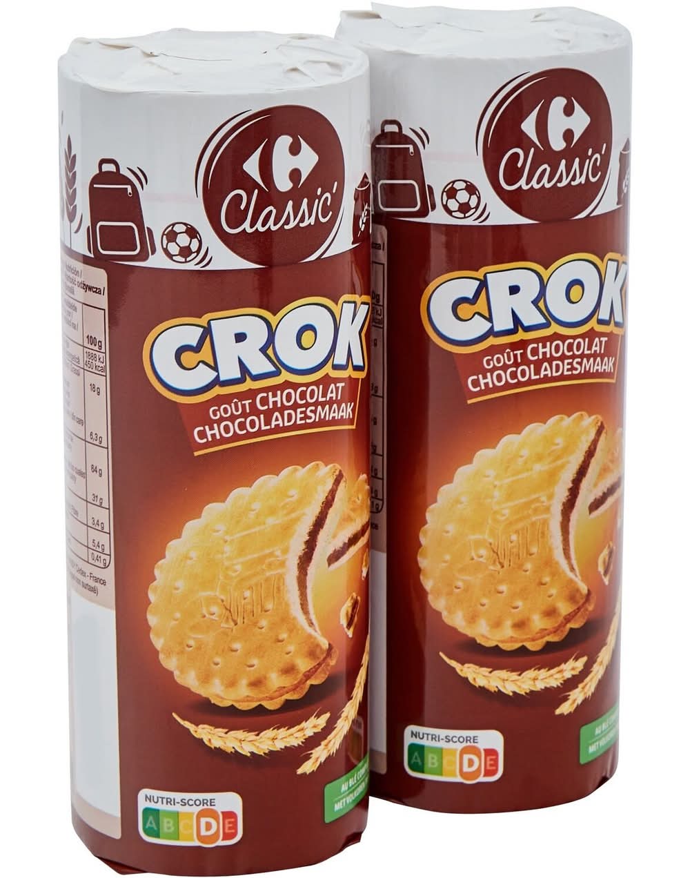 Carrefour - Crok biscuits sandwich, chocolat (2 x 300g)