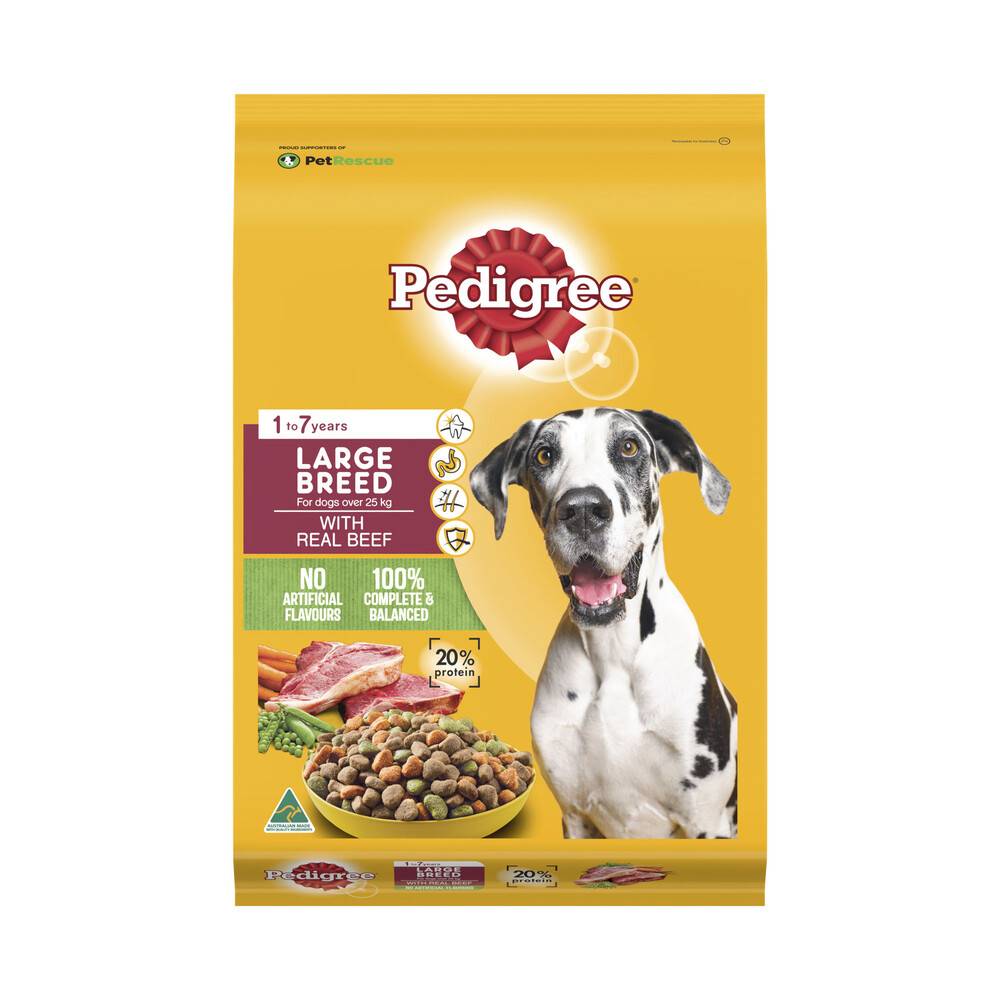 Pedigree Large Breed With Real Beef Dry Dog Food 8kg