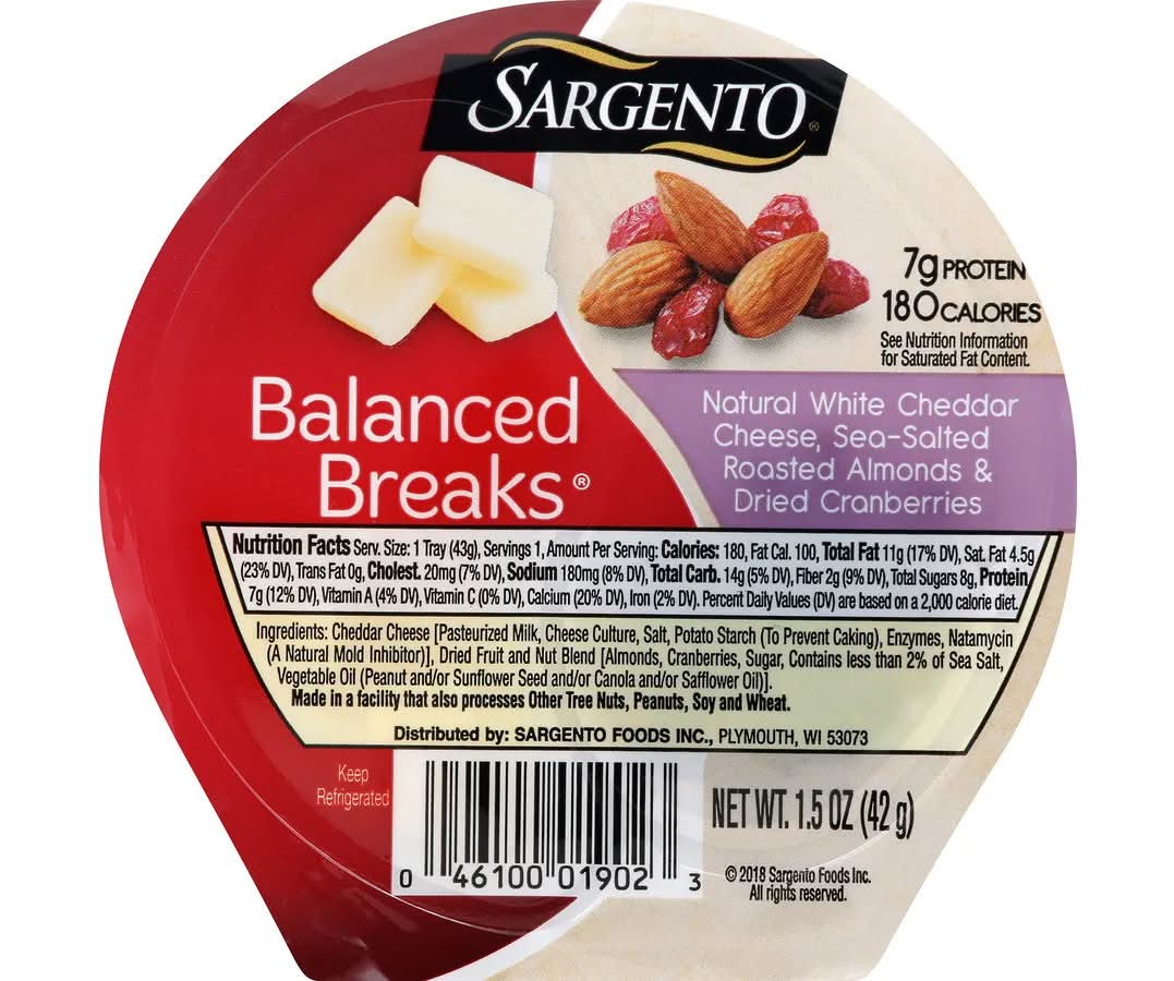 Sargento Balanced Break Cheese Almonds Cranberries