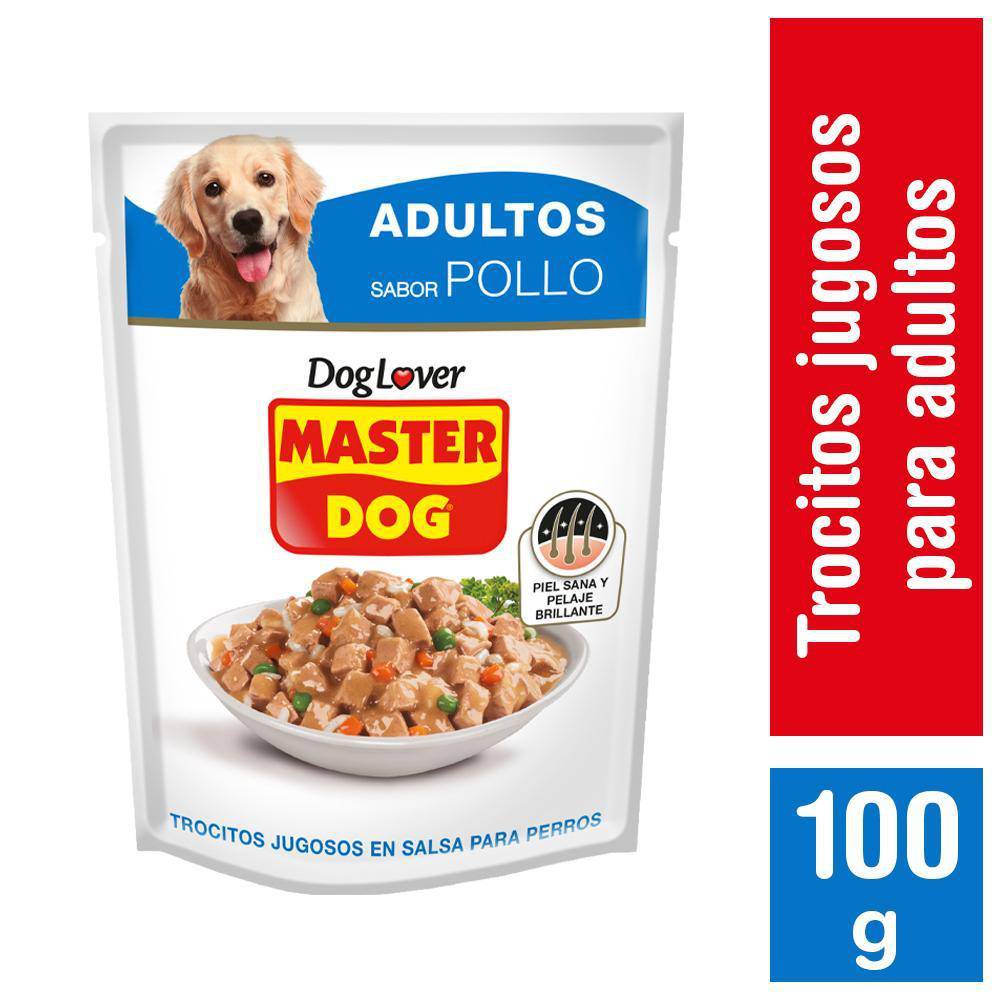 Master Dog · Alimento húmedo perro adulto trocitos jugosos sabor pollo (100 g)