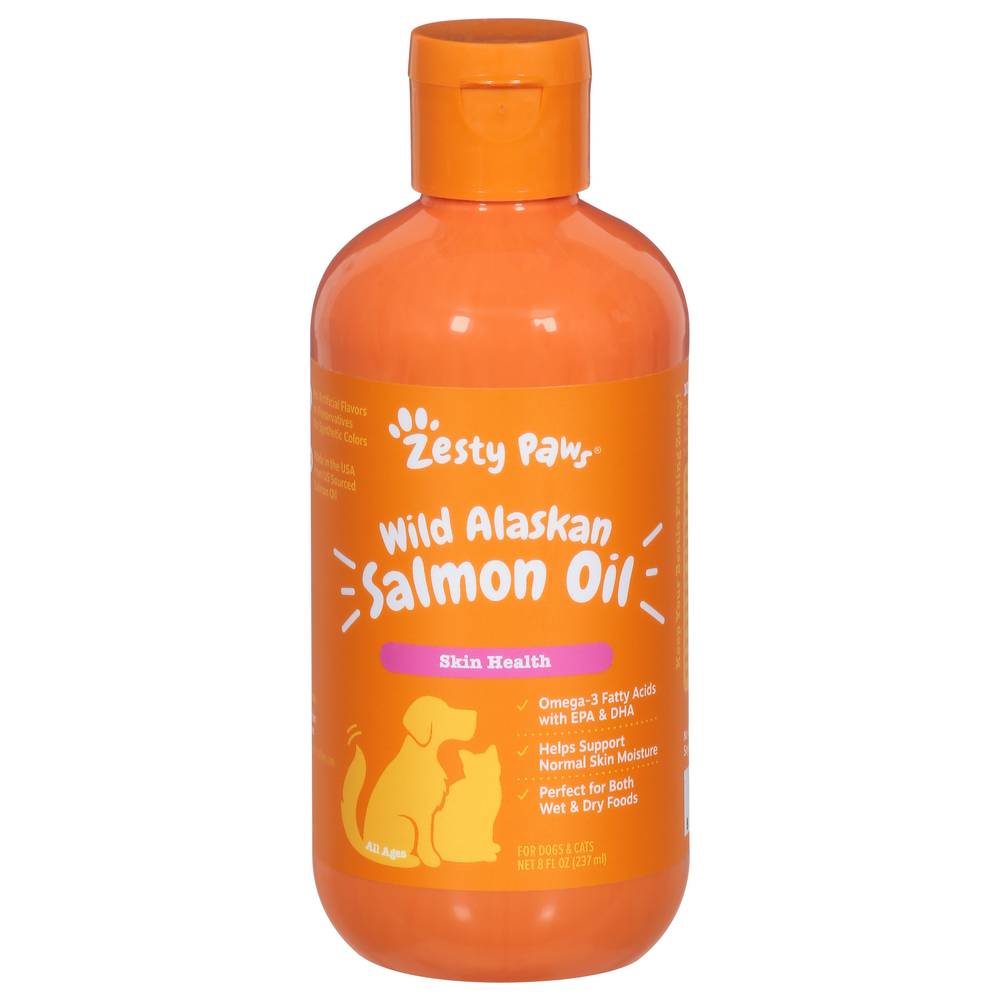 Zesty Paws Wild Alaskan Salmon Oil For Dogs & Cats (8 fl oz)