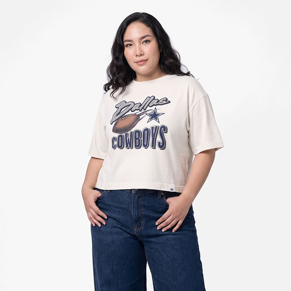 '47 Dallas Cowboys Women's Dime Time Reed City Graphic T-shirt, Light Beige 01, Large