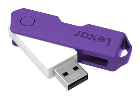 Lexar® JumpDrive® TwistTurn2 USB 2.0 Flash Drive, 32GB, Assorted Colors, LJDTT2-32GABOD20
