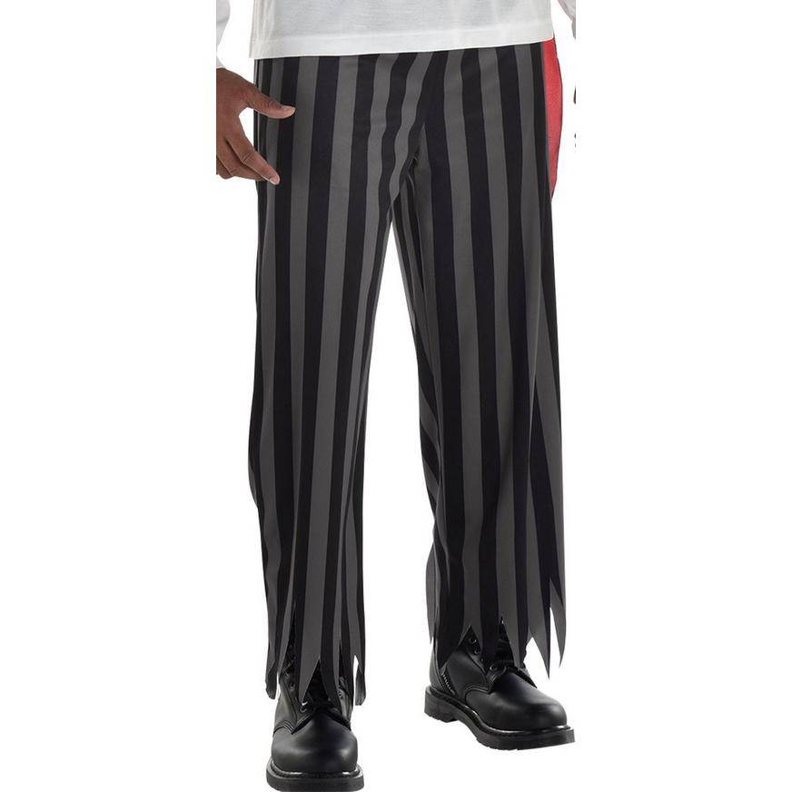 Adult Black Gray Striped Pirate Pants - Size - Standard