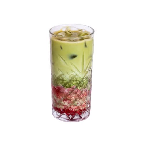 Iced Strawberry Rhubarb Matcha