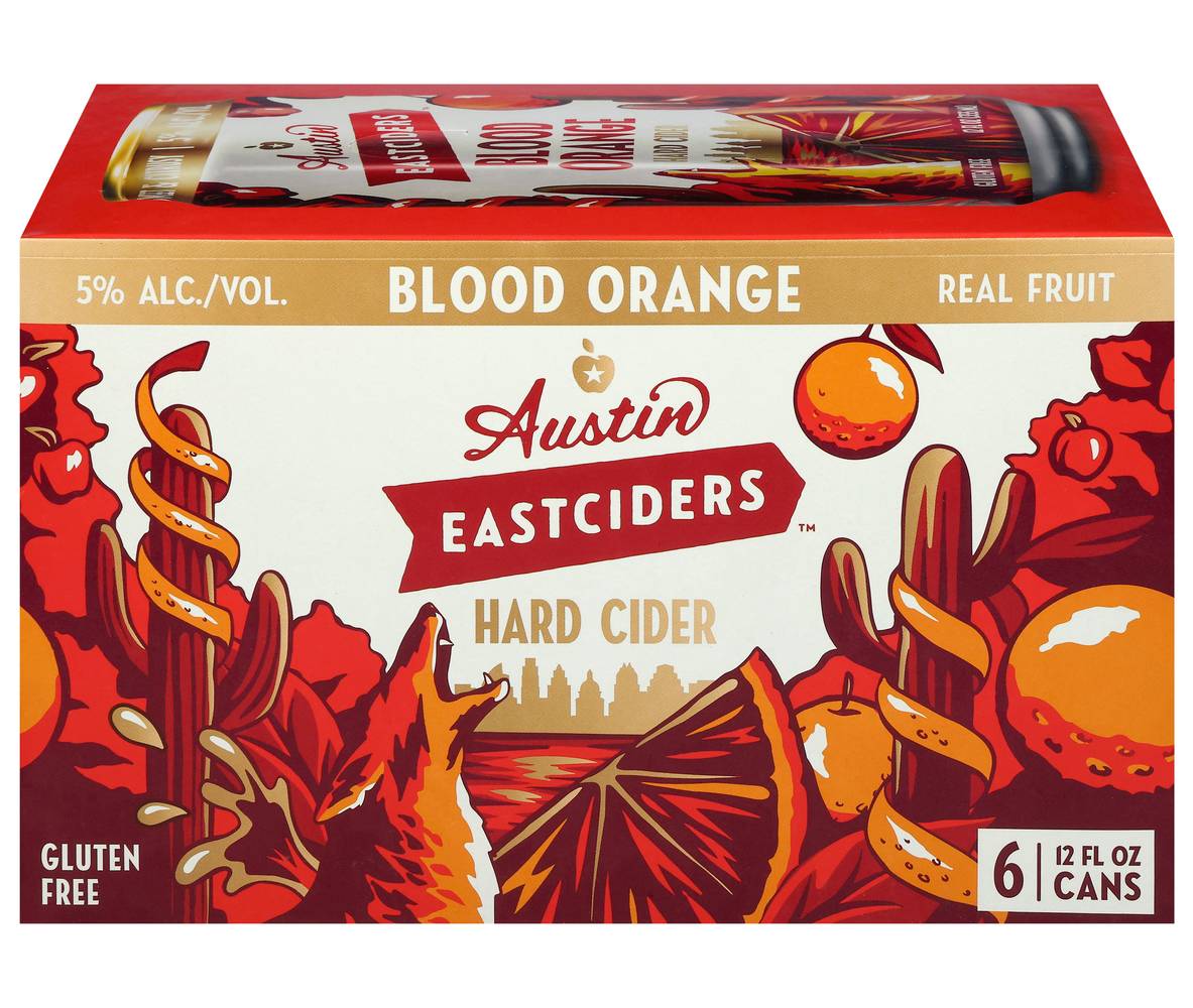 Austin Eastciders Domestic Cider, Blood Orange (6 x 12 fl oz)
