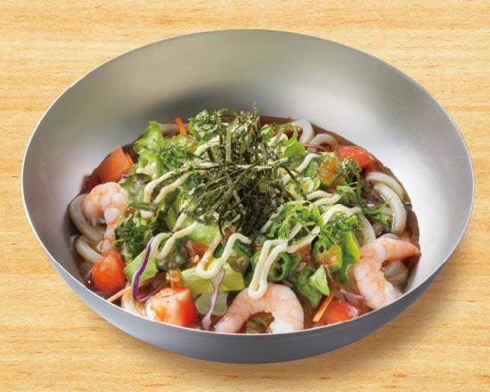 ねばとろサラダうどん Udon Noodle Salad w/Shrimp and Okura