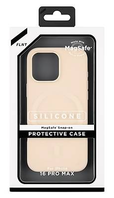 FLNT Silicone MagSafe Snap-On Protective Case for iPhone 16 PRO MAX, Shock Absorbing, Sugar Swizzle (IC8062M-16X-WHA)