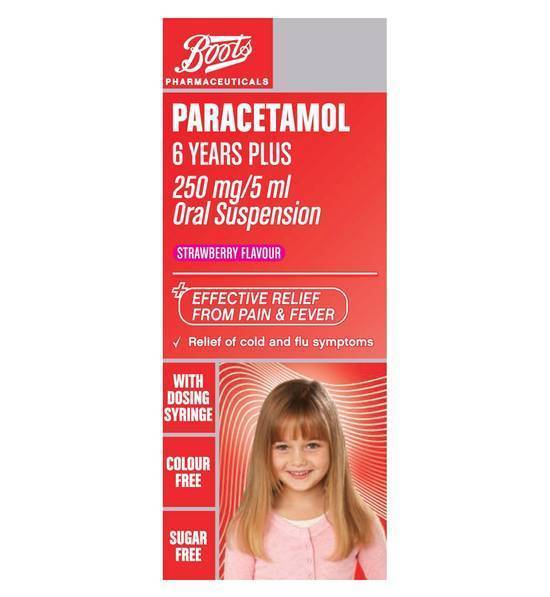 Boots Paracetamol 6 Years Plus Oral Suspension (strawberry)