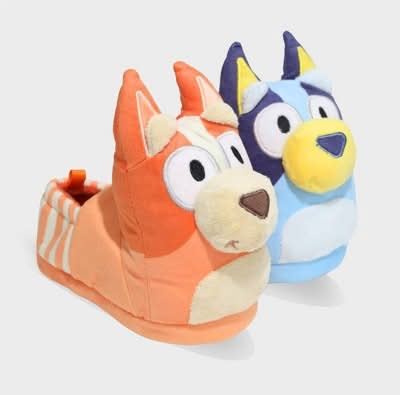 BLUEY Bingo Toddler 3d Head Slippers, 9T-10T, Blue/Orange