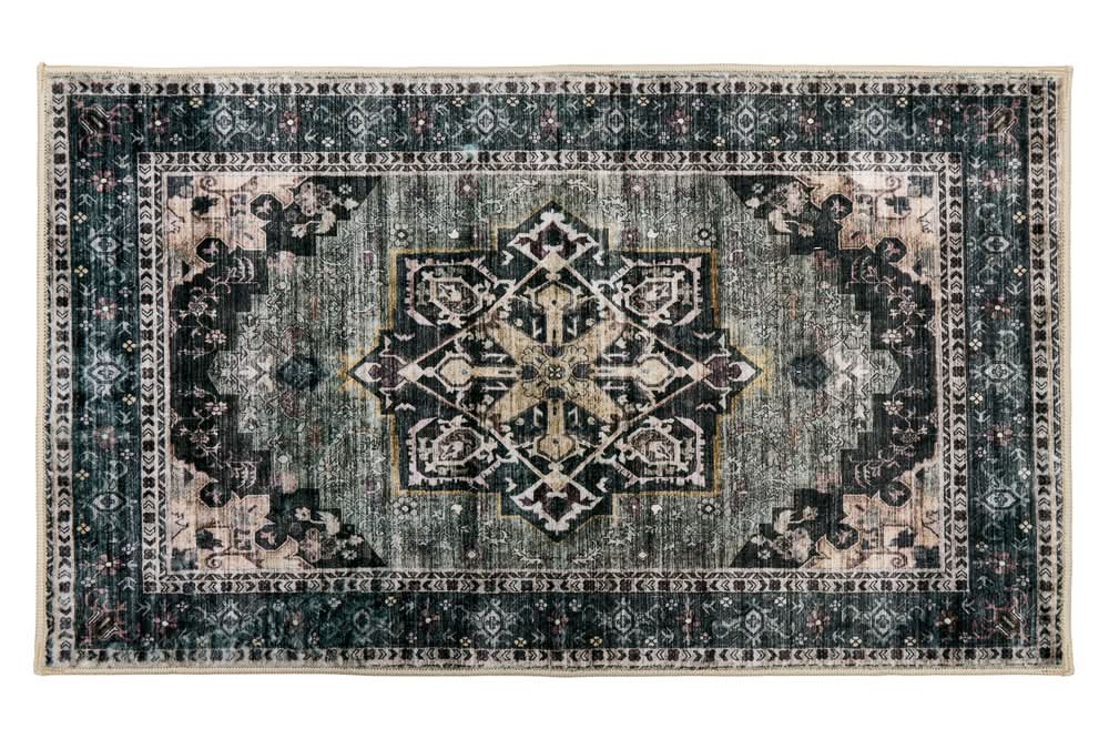 Kirkton House Sage Beige Traditional Washable Kitchen Mat, 20x34 in