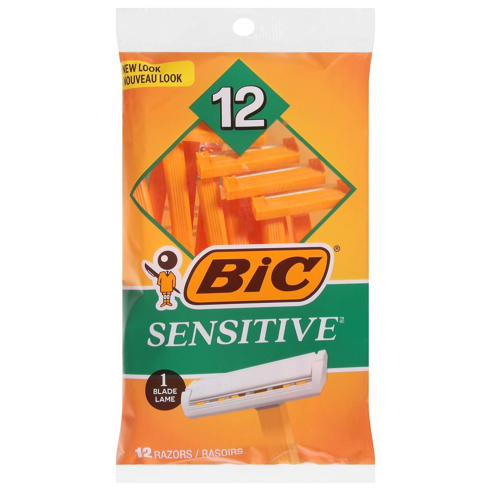 Bic Sensitive Single Blade Razors (12 ct)