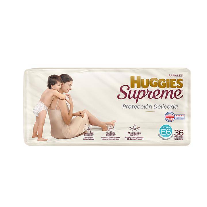 Huggies supreme pañales protección delicada (36 un) (unisex/etapa 6)