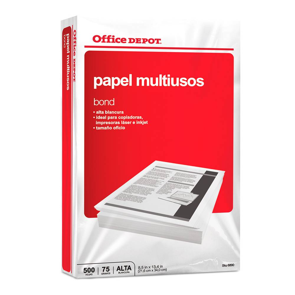 Office depot papel multiusos oficio bond (pack 500 piezas)