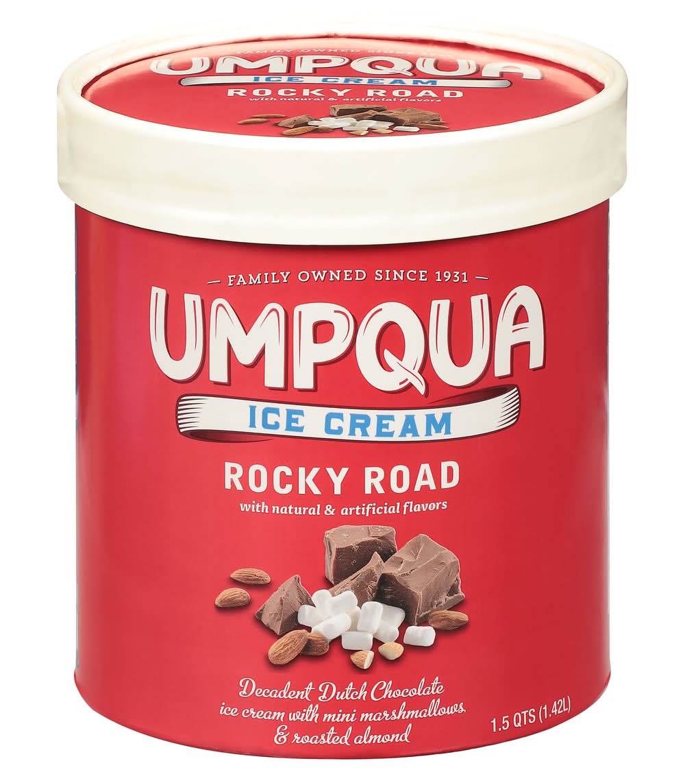 Umpqua Dairy Rocky Road Dutch Chocolate Ice Cream With Marshmallows (33.3 oz)
