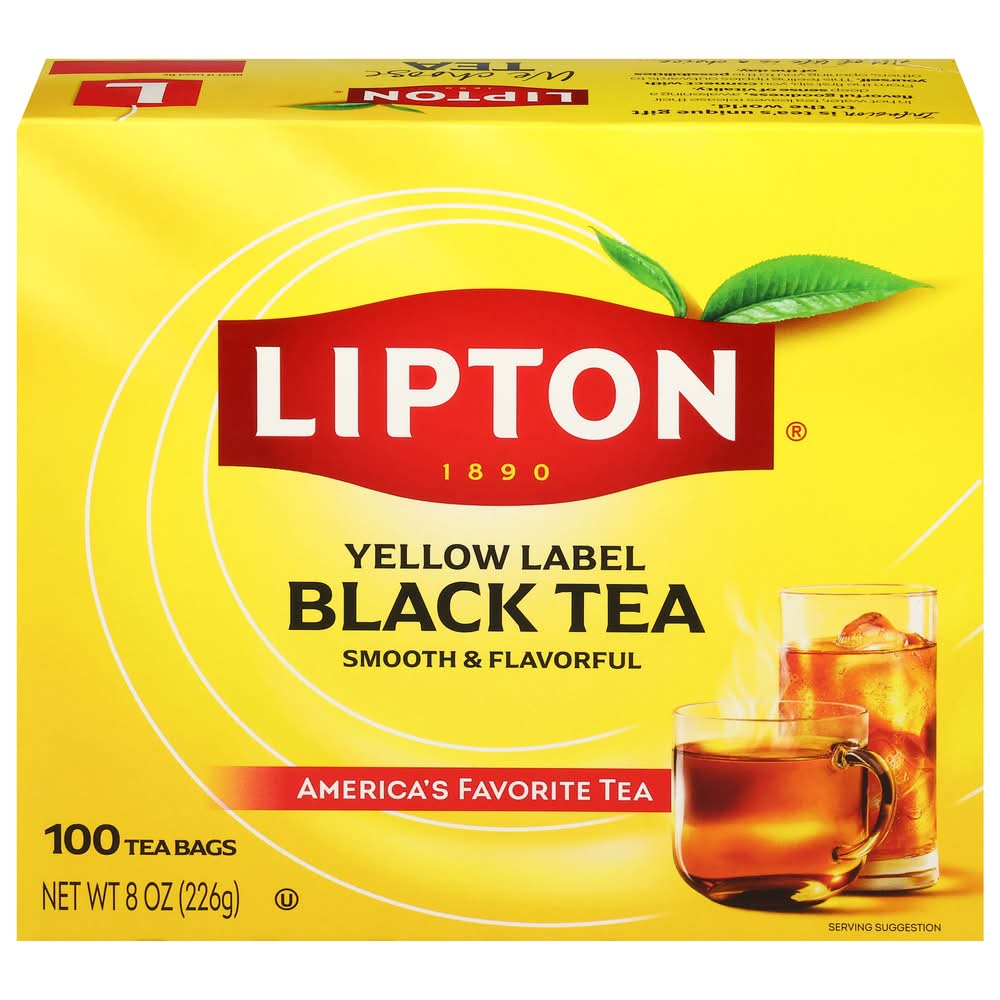 Lipton Yellow Label Black Tea Bags (8 oz, 100 ct)