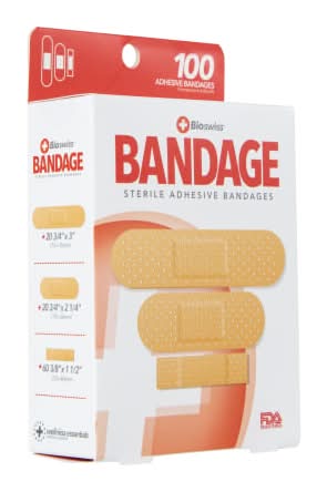 Bioswiss® Adhesive Bandages 100-Count