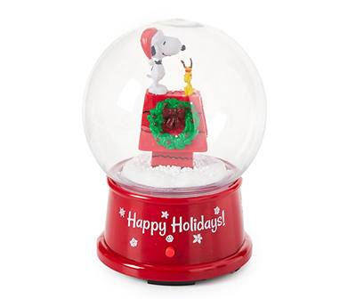 "Happy Holidays" Snoopy & Woodstock Musical Snow Globe