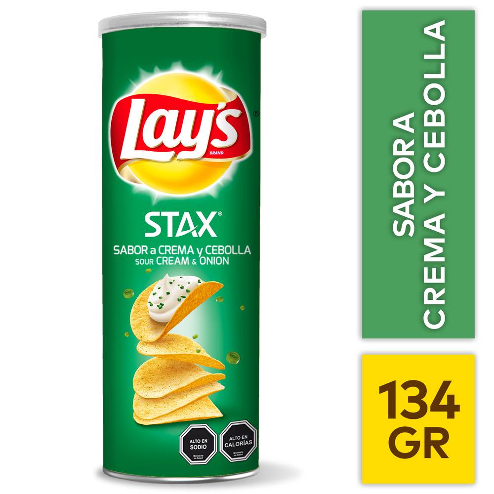 Lay's · Papas fritas stax - Crema - Cebolla (134 g)