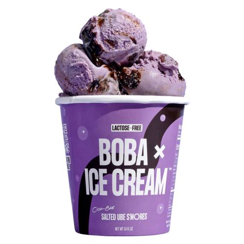Boba X Ice Cream Salted Ube S'mores Ice Cream (14oz container)