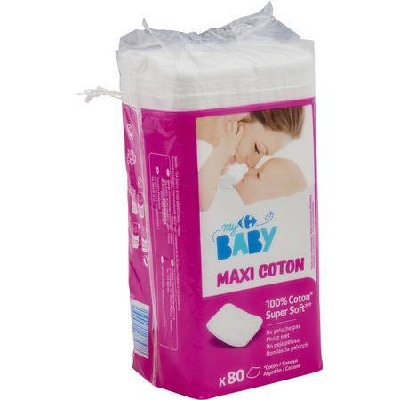 Carrefour Baby - Maxi coton (80 pièces)