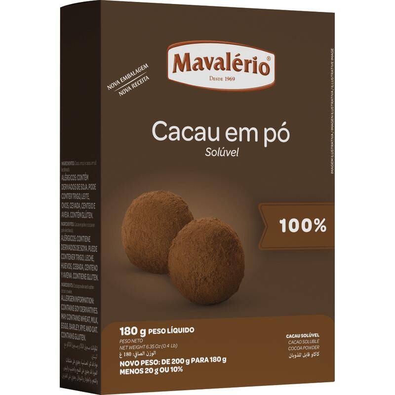 Mavalério cacau em pó gourmet alcalinizado sem açúcar (200 g)