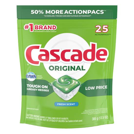 Cascade Actionpacs Fresh Scent Dishwasher Detergent Tabs (25 ct)