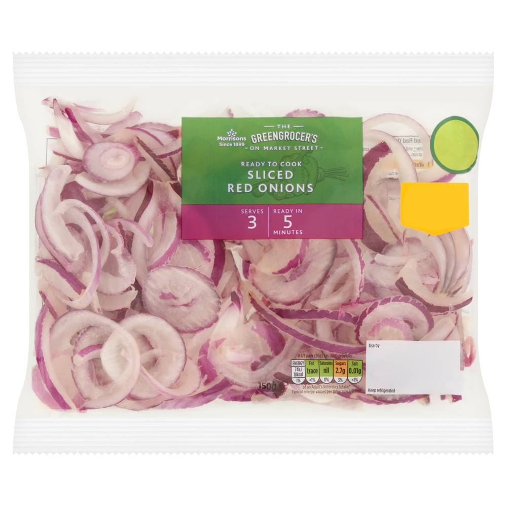 MORRISONS SLICED RED ONIONS 150G