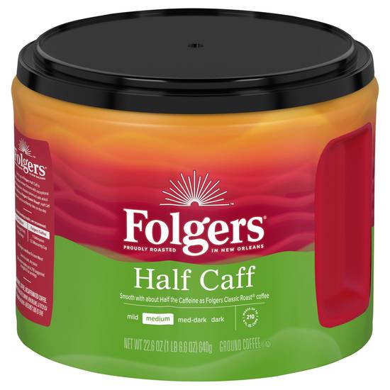 Folgers Half Caff Medium Roast Ground Coffee (22.6 oz)