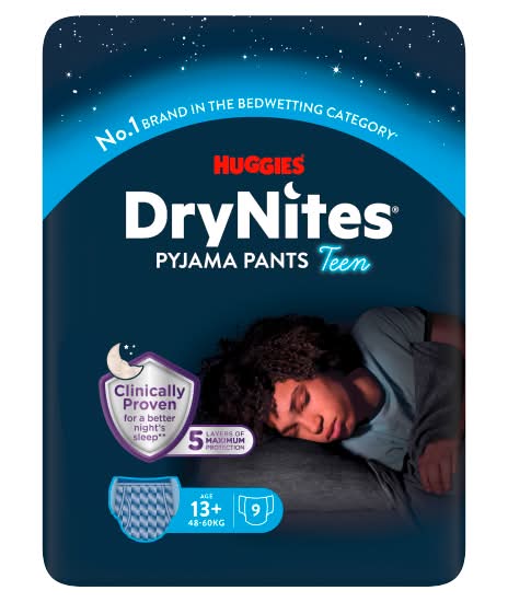DryNites 48-60 kgs, Pyjama Pants Teen Age 13+ (9 pack)