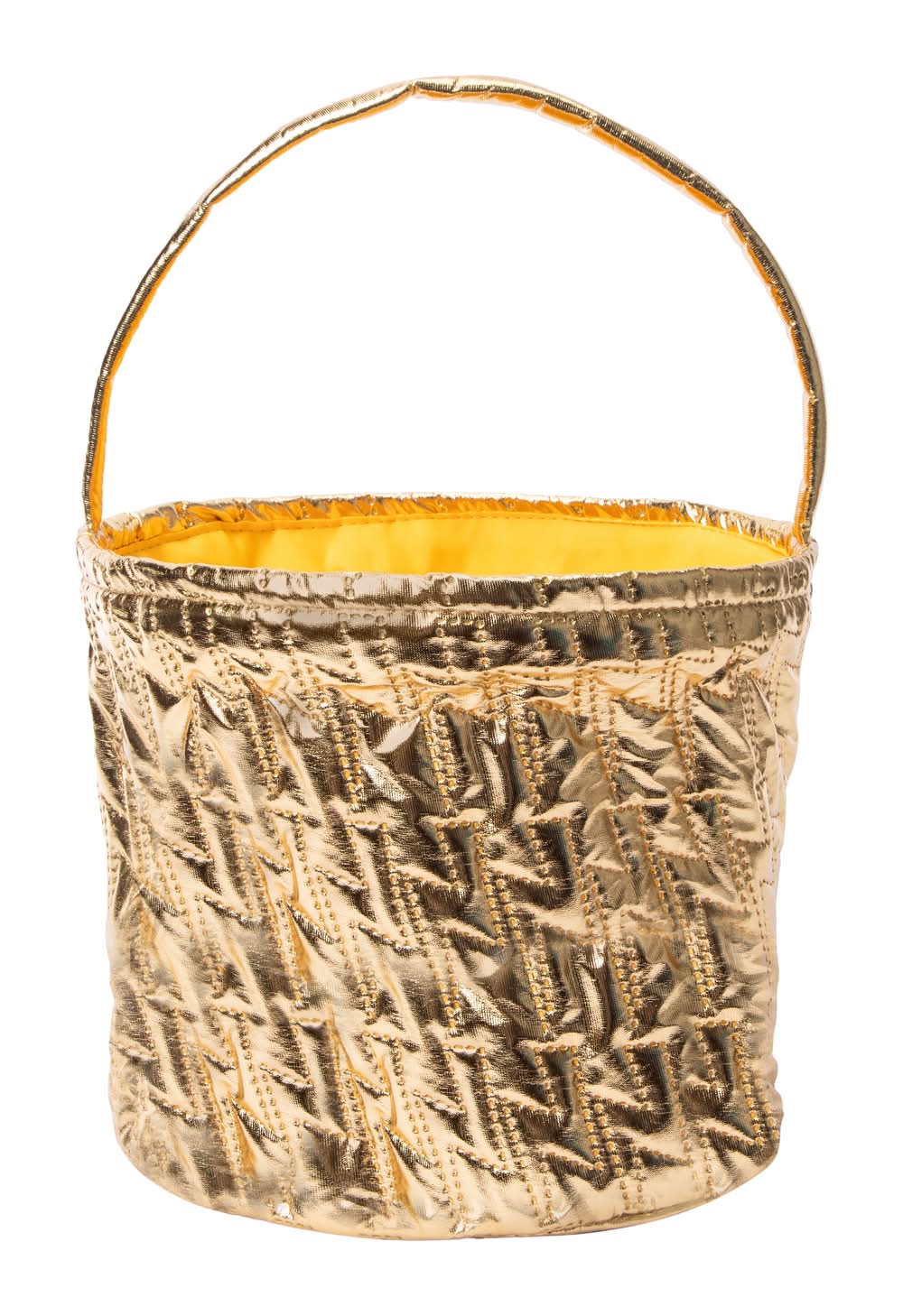 Metallic Quilt Easter Basket Gold